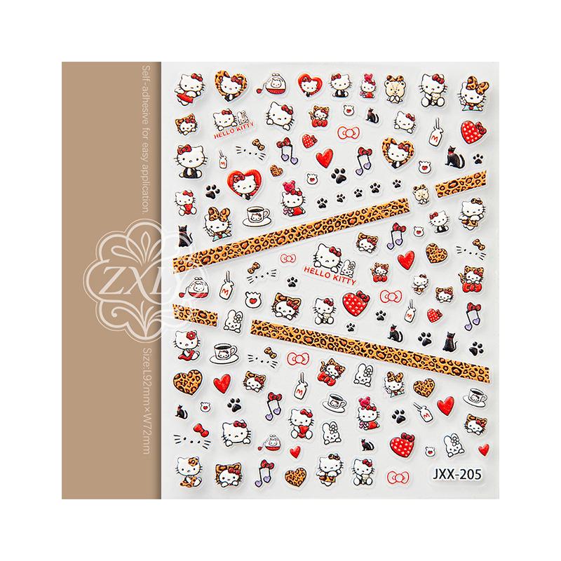 Hello Kitty Nail Art Stickers – Cartoon Manicure Tips in Stock