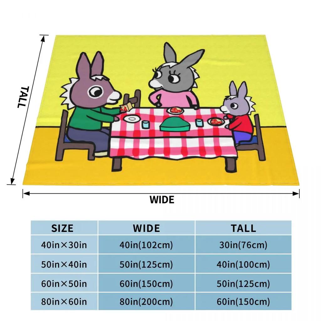 Flanelová deka Trotro Family Roztomilý kreslený kreativní přehoz na postel pro domácnost 150*125cm Přehozy
