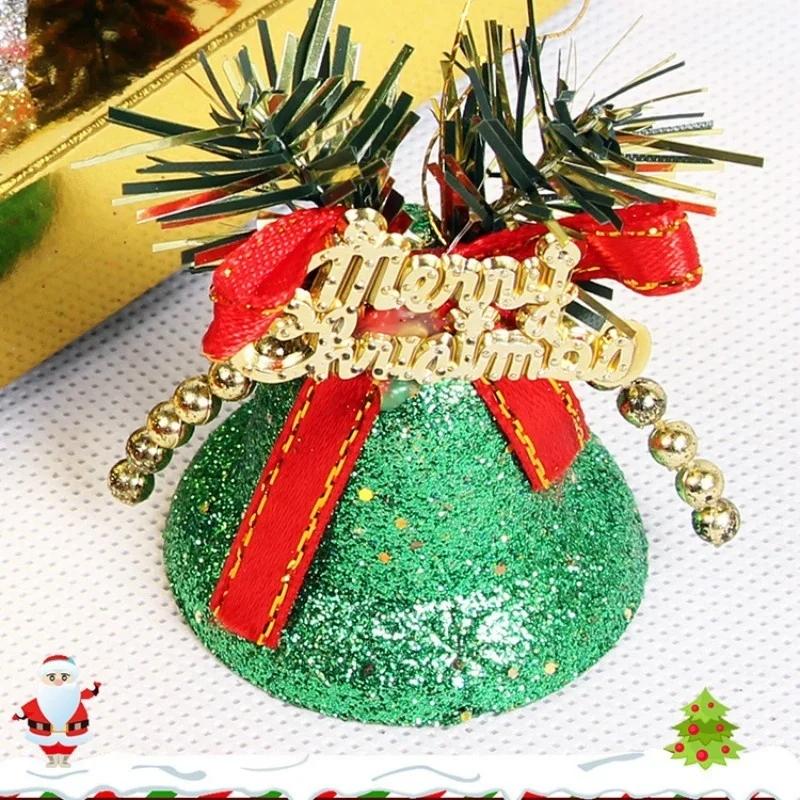 6 Stück/Set 5CM Weihnachtsbaum Anhänger Dekoration Kunststoff Farbe Glocke Zubehör Anhänger Heim Partyzubehör Tropfen Ornamente
