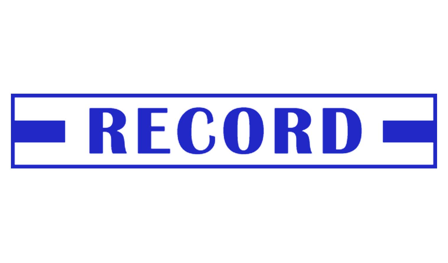 

Printtoo Record Self Inking Rubber Stamp Pre-Inked Office Stamp- Home Office Business Stationery, Black- 42 x 9 синій