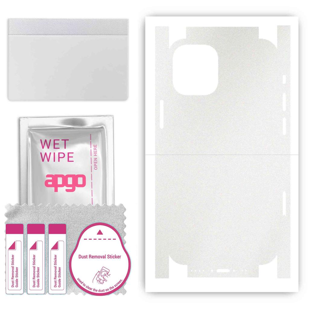 apgo Autocolant de protecție pentru spate + fețe compatibil cu Apple iPhone 12 mini, folie completă, folie, vinil - model mat transparent