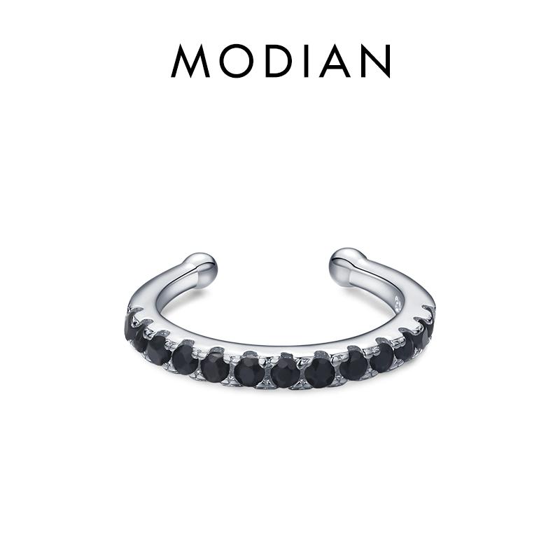 Modian 1PC Rainbow Ear Cuff 925 Sterling Silver Fashion Unique Circle Tiny Clip Earrings For Women Girl Fine Jewelry Accessories