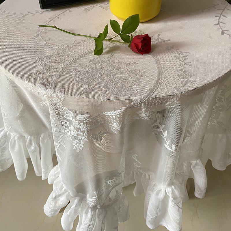 Retro Lace Tablecloth French Style Coffee Table Cloth Bedside TableCover Wedding Party Dining Home Decor Picnic Background Cloth