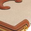 Celine Cuir Triomphe Logo Zipper Closure Detachable Wrist Strap Fabric Trimmed Calfskin Handbag Wristlet Clutch Small Women Handbags 10J502EW1-02NT