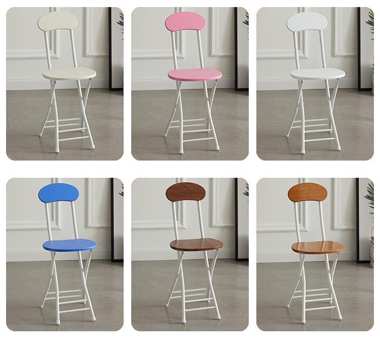 Portable Folding Dining & Leisure Chair with Backrest - Adult Indoor/Outdoor Round & Tall Stool