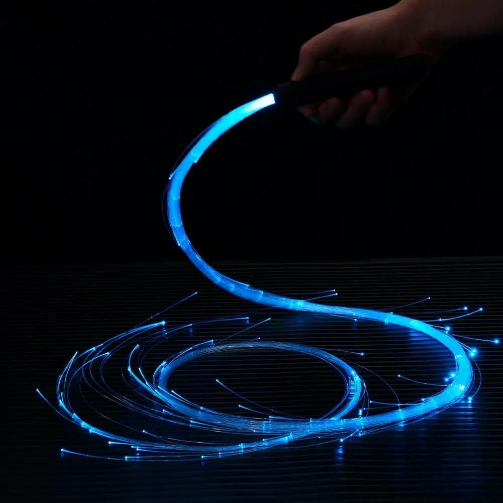 7 Colors 4 Modes 360 Degree Swivel Light Up LED Fiber Optic Whip for Rave Party Music Festival ( No Battery )