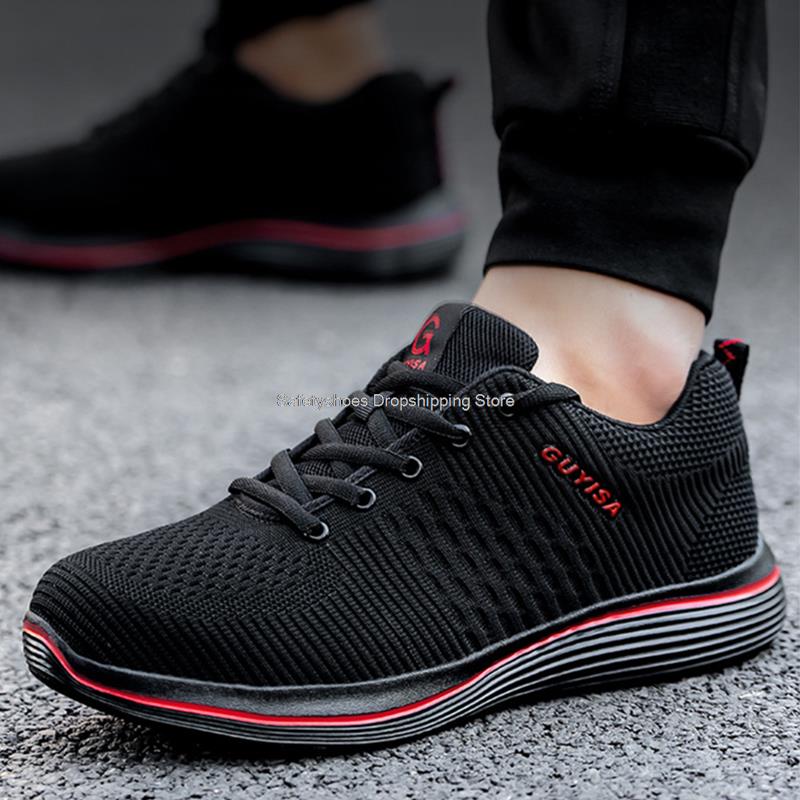 Fashion Lightweight Work Safety Shoes Men Women Construction Anti-smash Protect Work Boots Steel Toe Sneaker Man Safety Boots Work Shoes