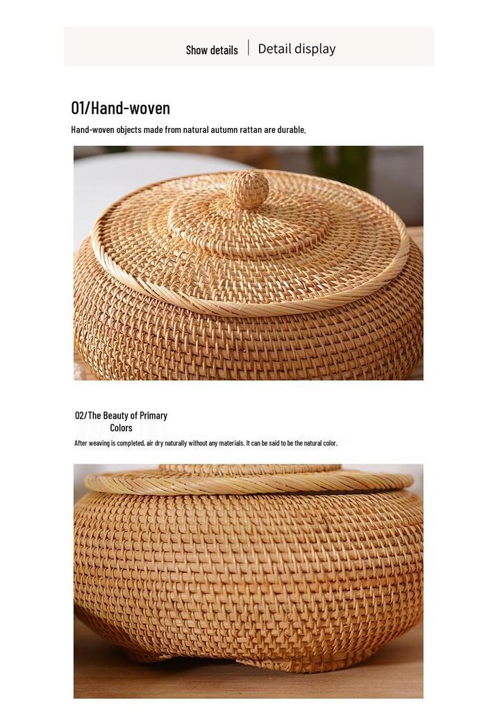 Vietnamese Pu'er Tea Tuocha Storage Box – Autumn Vine Woven Jar for Loose Leaf Tea and Snacks
