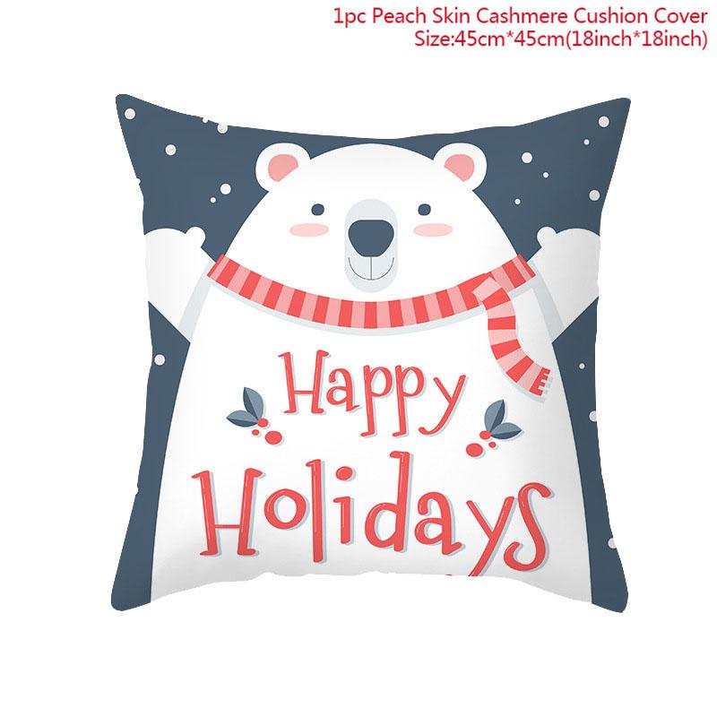 Home Decor Merry Christmas Pillowcase Home Christmas Decorations Christmas Gift Ornament Pillowcase 45x45cm Funda De Almohada