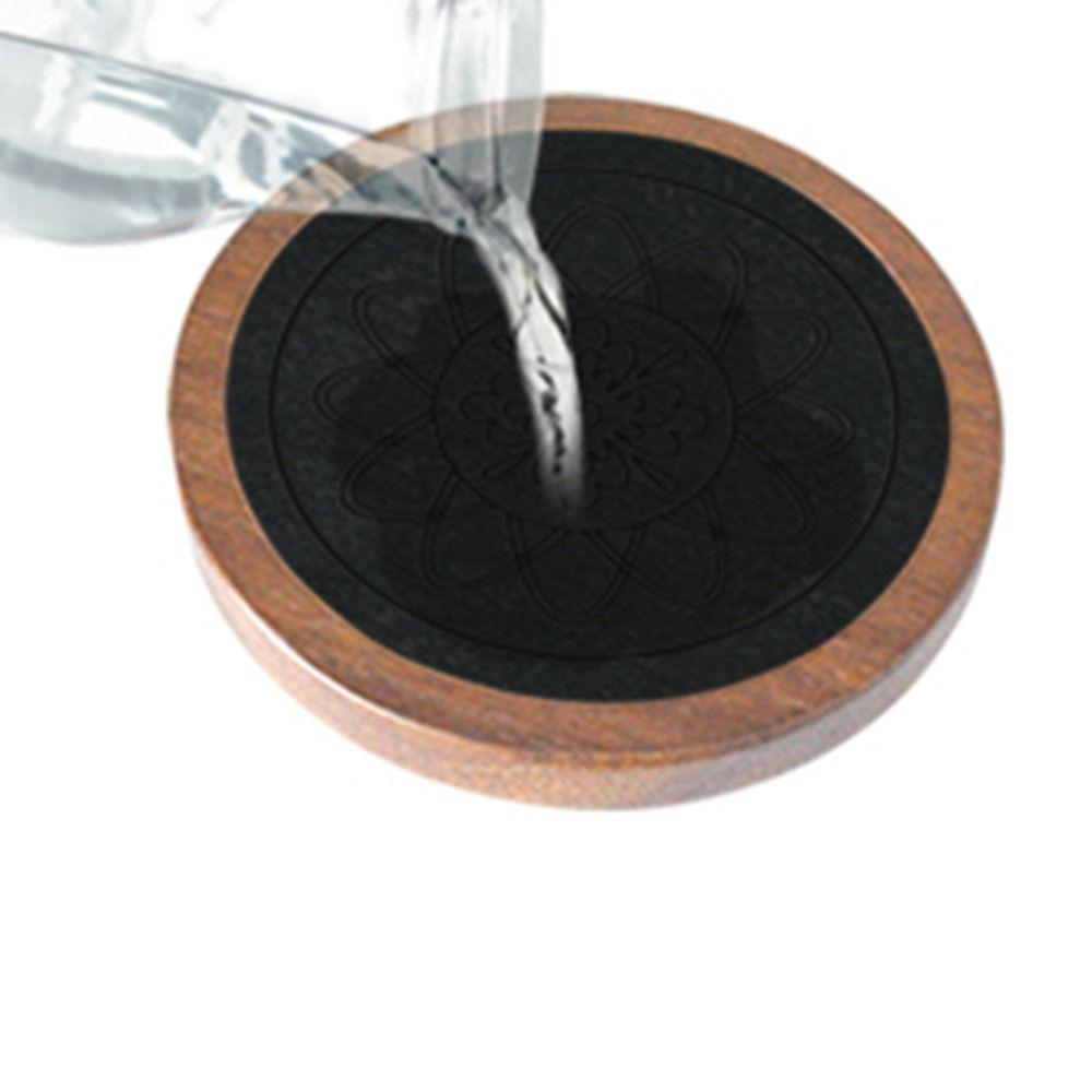 Vintage Wood Coasters Drink Absorbent Wooden Drink Placemats Felt Wooden Tea Mat  Cold Drink