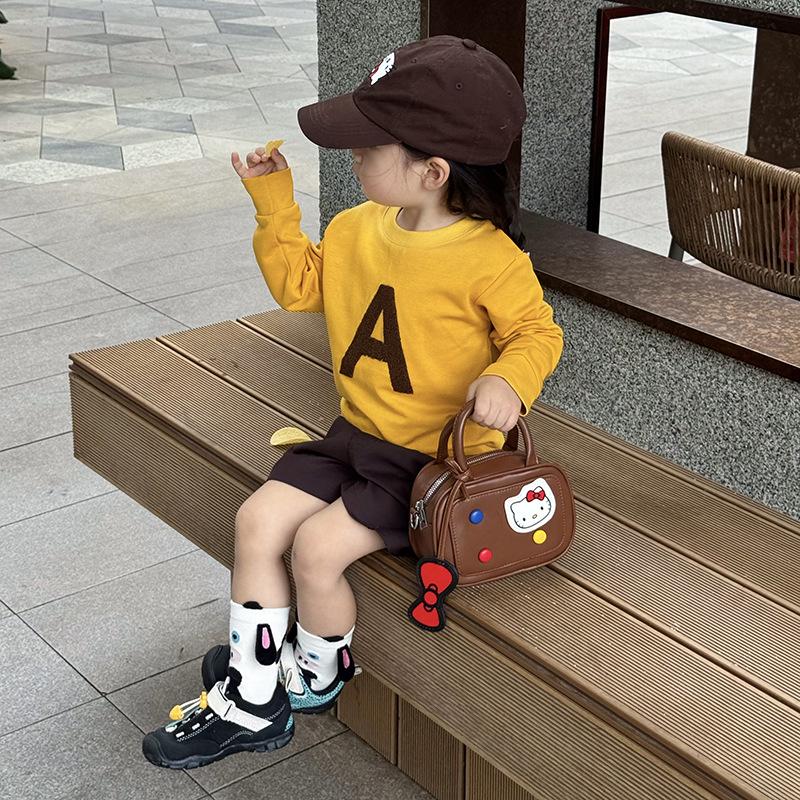 Cartoon Kitten Crossbody Bag for Kids - Mini Bow Shoulder Bag for Girls