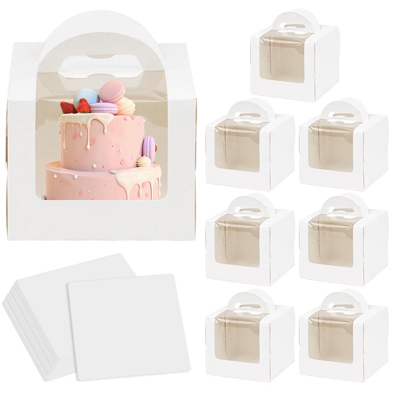 5/10Pcs Cake Packaging Box with Window Portable Paper Gift Box Wedding Birthday Party Muffin Cake Dessert Container Baby Shower