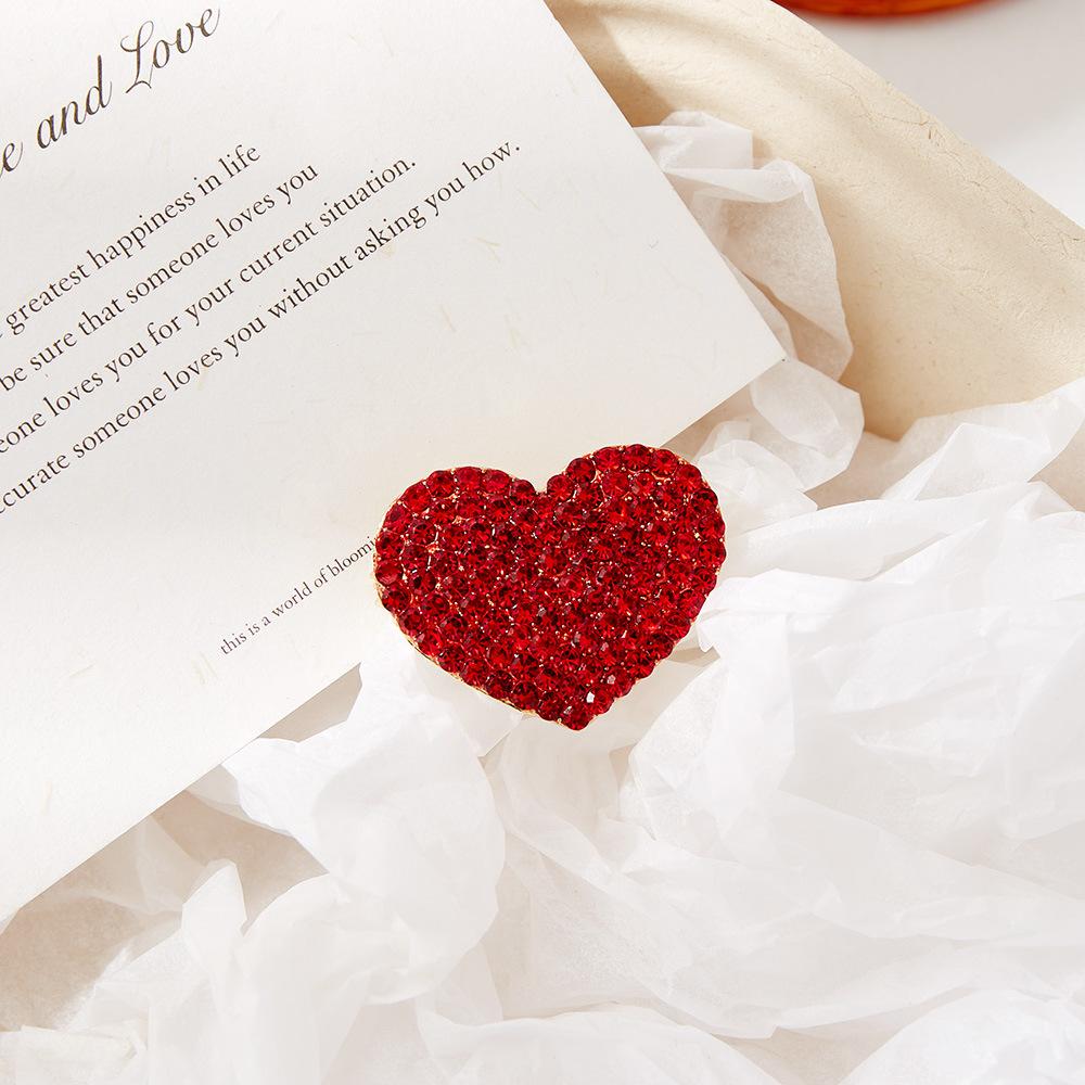 New Trends Gold Plated Red Rhinestone Heart Magnet for Label Pin