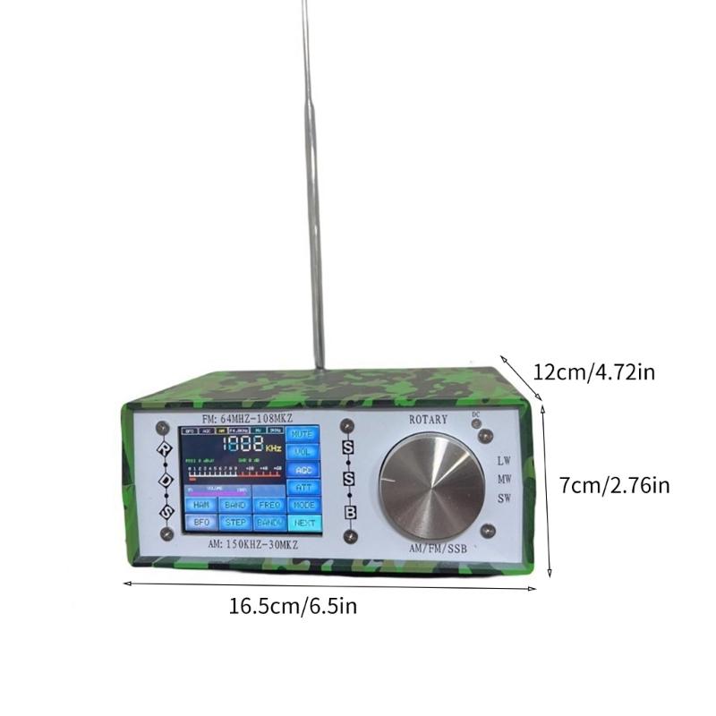 Desktop Radio Receiver SI4732 Radio with 2.8inch Large Screen Support Left Right Two Channel Headphones Output