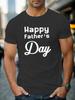 Happy Father S Day Pattern Design -100% Cotton Summer Short Sleeve Casual O-neck Printed Men's