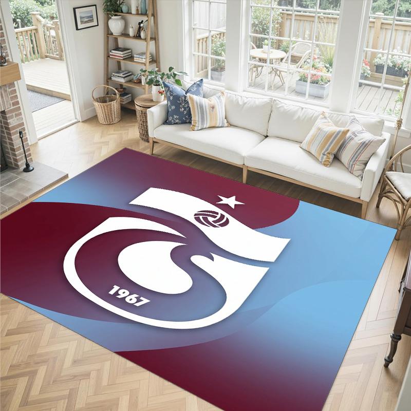 Trabzonspor FC Design Crystal Velvet Carpet Cozy Non?Slip Printed Rug For Bedroom Living Room Entrance