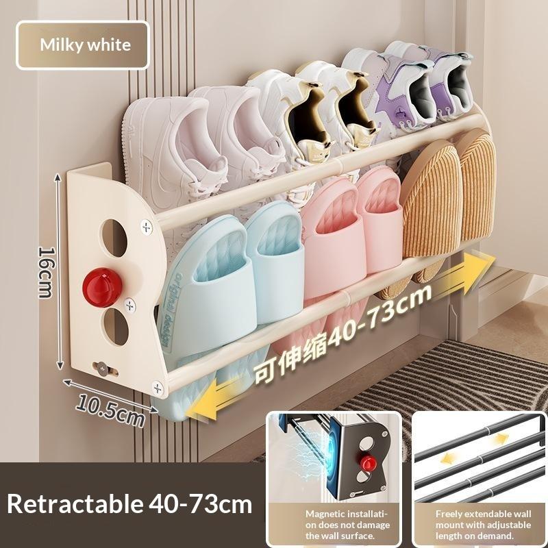 Magnetisk Skoholder Udtrækkelig Dobbeltlagssko Organizer Vægmonteret Sneakers Til Husejere Lejere Beboere Samlere