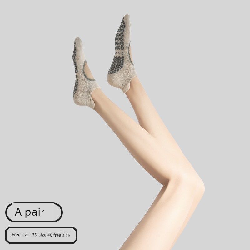 

Professional Non Slip Pilates Socks Yoga Socks Women s Five Finger Toe Socks Summer Thin Indoor Sports Training Special Non Slip grip 1 pair of ice cream (milk White)