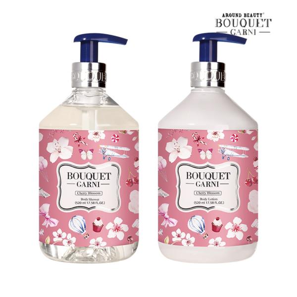 Bouquet Garni Deep Perfume Cherry Blossom Body Wash 520ml x1 + Body Lotion 520ml x1