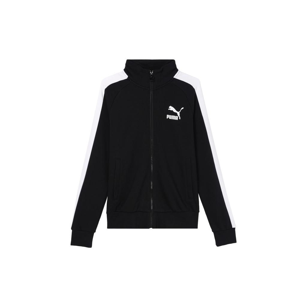 Puma Logo Print Patchwork Stand Collar Jacket Men Outerwear Black 599331-01