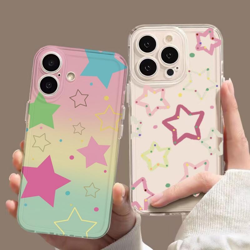 Cute Flash Star Pattern Case For Samsung Galaxy S25 S24 S23 Ultra S22 S21 S20 Plus S23 S24 FE A56 A36 A26 Note 20 Ultra Cover
