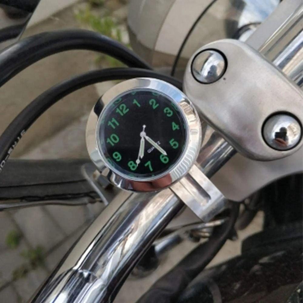 Waterproof Motorcycle Quartz Watch Aluminum Housing Luminous Clock Scooter Application