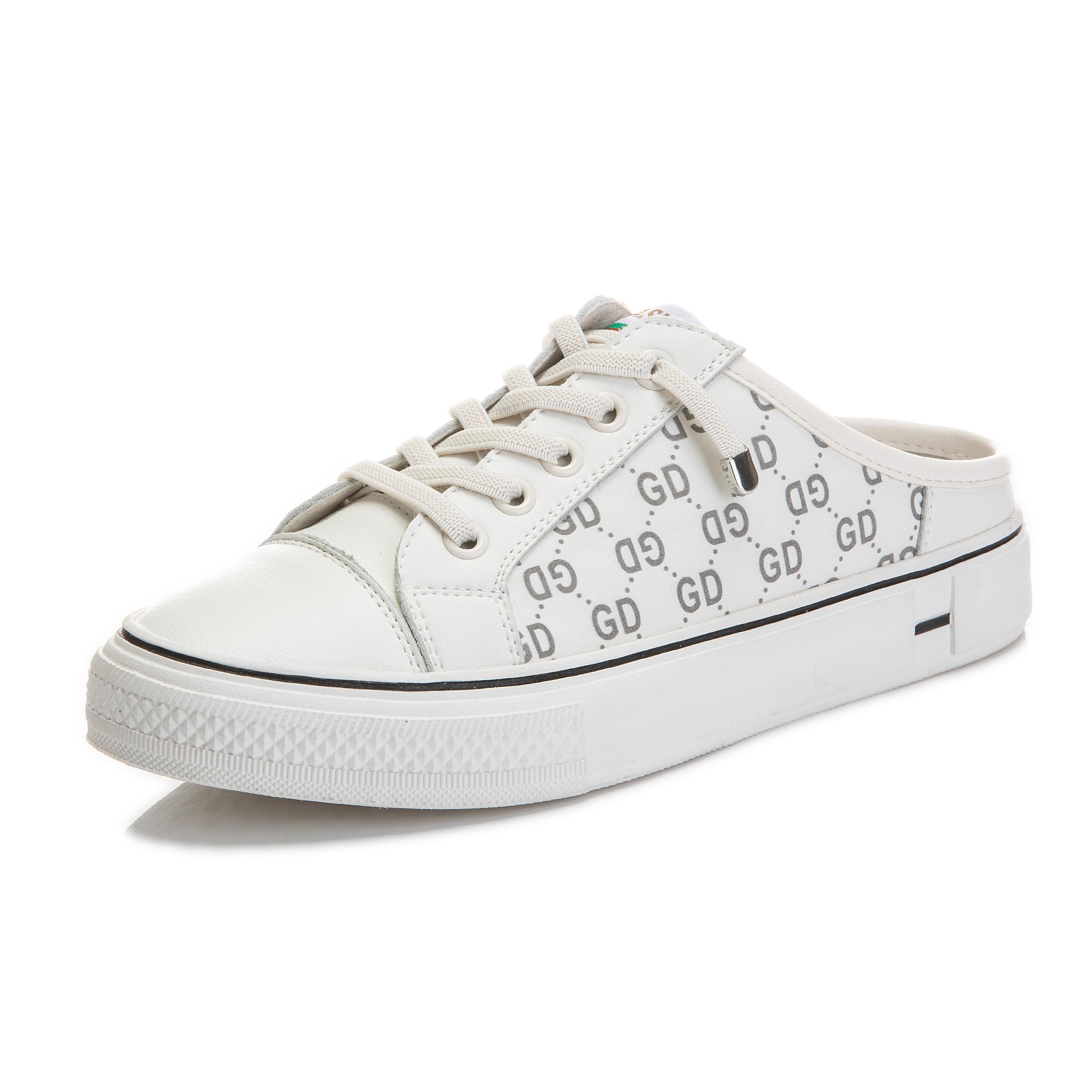 

Женские весенне-летние кожаные модные повседневные удобные тапочки 35 белый