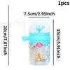 Walform Sprühbecher, Kinder Trinkbecher mit Strohhalm, Niedliche Delfin-Wasserflasche, Lebensmittelgeeigneter Plastikbecher, Geburtstagsgeschenk