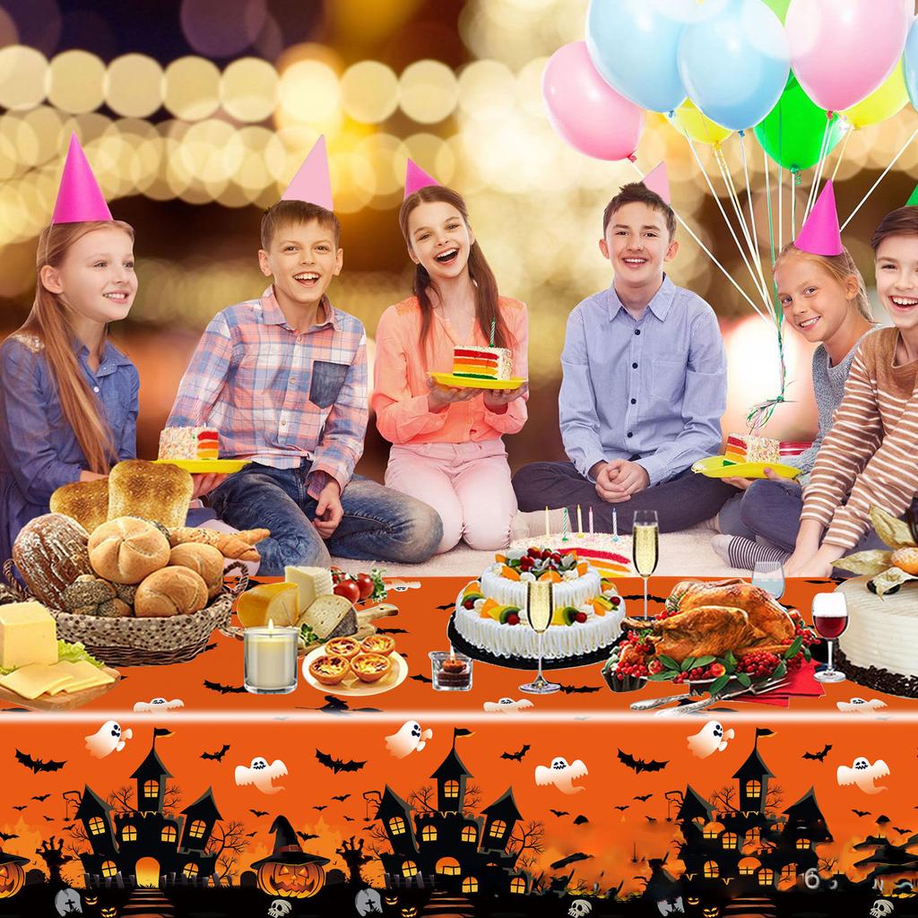 2PCS 2025 Halloween Tablecloth Decoration Horror Atmosphere Arrangement Photo Props Party Supplies One Disposable Tablecloth