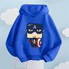Kids Cute Marvel Avengers Alliance Captain America Cartoon Pattern Children's Hooded Sweatshirt Autumn/Winter Comfortable Style