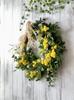 Mimosa Spring Wreath Artificial Flower Natural Wreath W25cm X H25cm X 7cm Mimosa Spring Wreath Lulu's Size Lulu's-2096