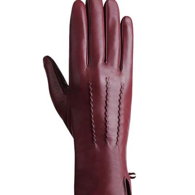 SARTOR Lambert Damen Touch Lederhandschuhe Lang Burgunder
