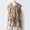 2022 Autumn/Winter Handmade Real Rabbit Fur Knit Triangle Shawl & Women's Pullover Cloak