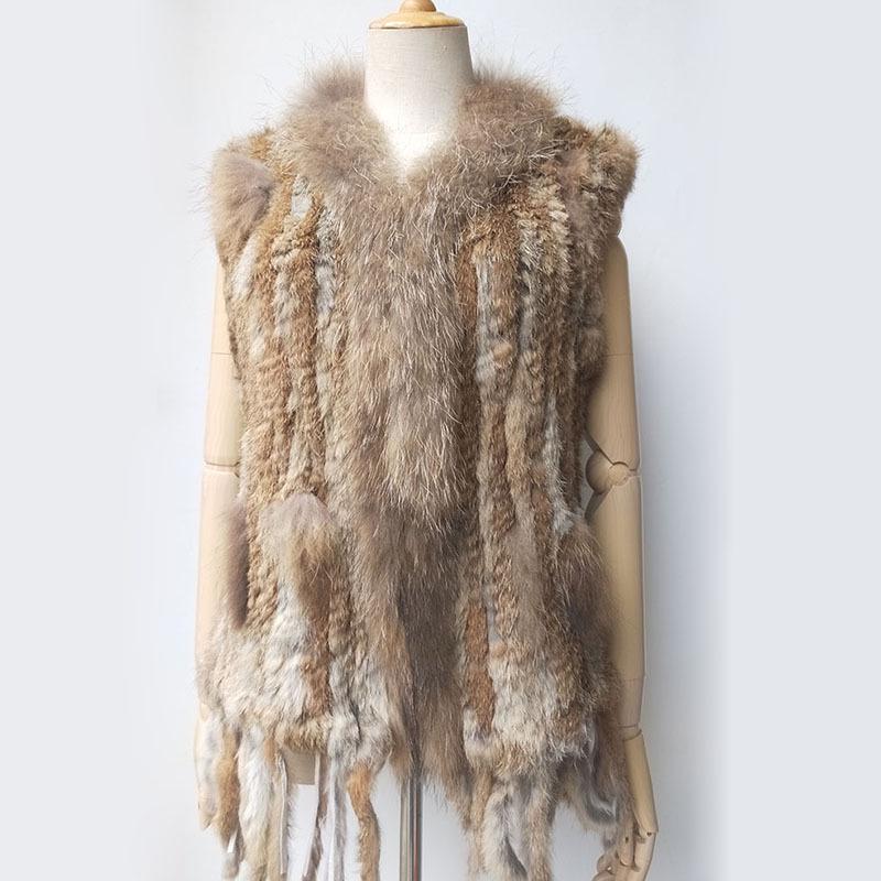 2022 Autumn/Winter Handmade Real Rabbit Fur Knit Triangle Shawl & Women's Pullover Cloak