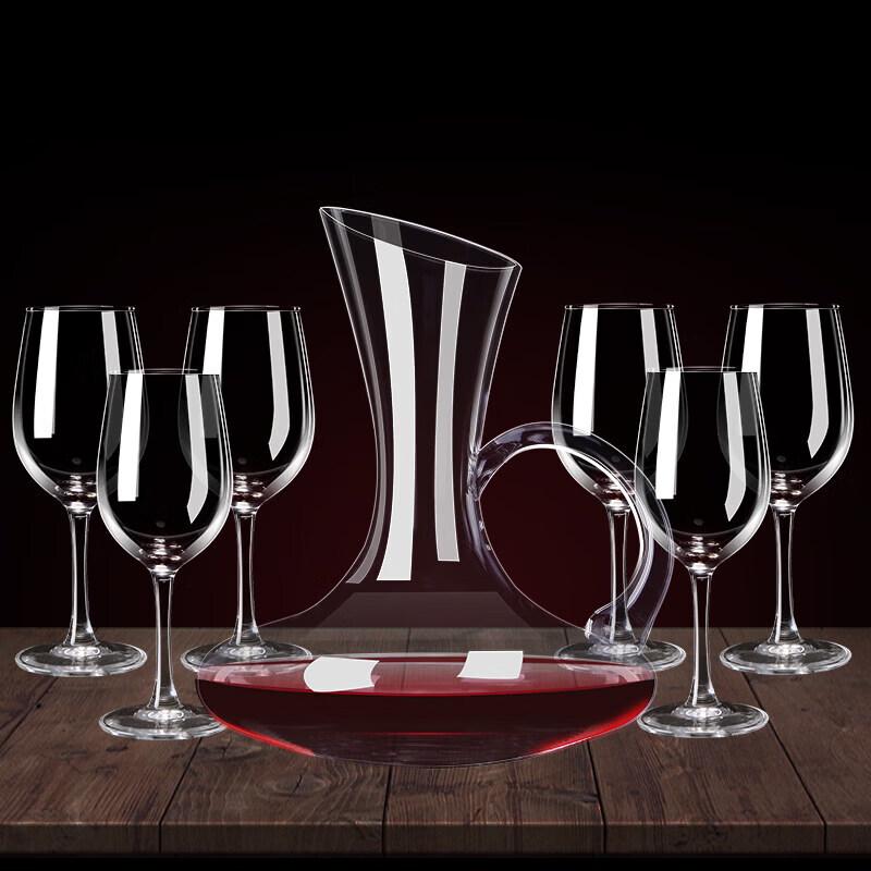 Set di Calici da Vino Rosso Europei a Gambo Alto con Caraffa