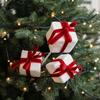 45cm Christmas Gift Box Branches Handmade Flower Arrangement Foam Hanging Gift Box Decorative Realistic Christmas Velvet Stem