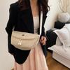 New solid color casual simple lightweight versatile shoulder messenger bag commuter large capacity dumpling tote bag women