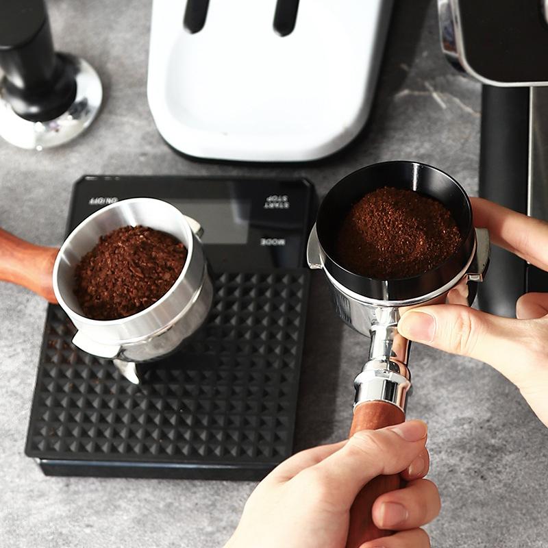 1 Pcs Silver Black Coffee Dosing Ring Magnetic Espresso Intelligent Funnel 51Mm 53Mm 54Mm 58Mm For Portafilter Barista Tools