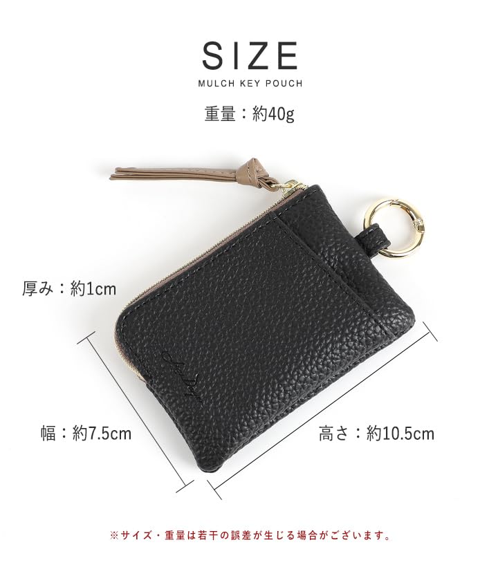 [Lizdays] Key Case Key Pouch for Women and Men Key Ring Smart Key Coin Purse (Gold)