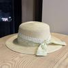 French-style Wide-brimmed Straw Hat for Women, Summer Lace Bow Sun Protection Hat, Vacation Accessory That Makes the Face Look Smaller, Elegant