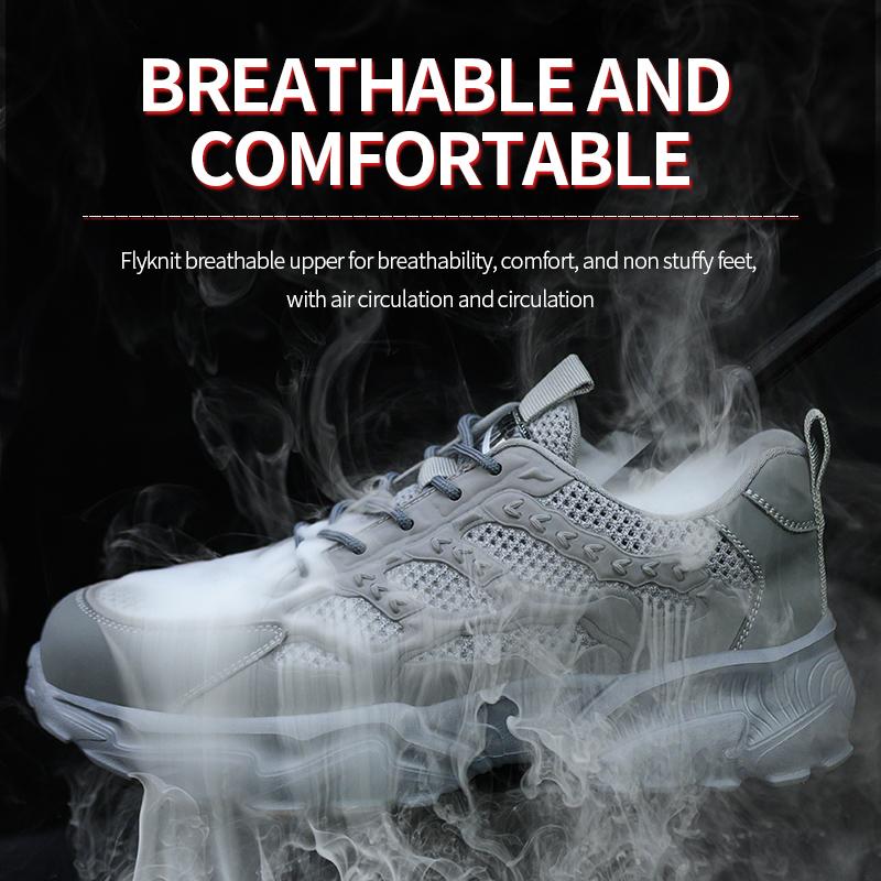 Summer Work Shoes With Protection Breathable Lightweight Shoessteel Toe Shoes Men  Anti-smashing Industrial Safety Shoes