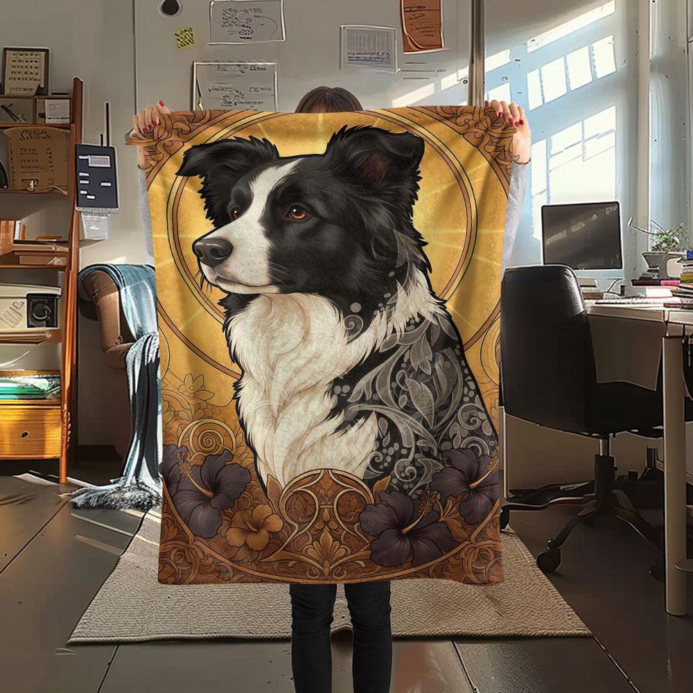 1 Stück Hundeblumen-Print Flanelldecke, Hohe Qualität, Bequem für alle Jahreszeiten, Heimdekoration, Wärme und Komfort, Perfekt für Weihnachtsgeschenke