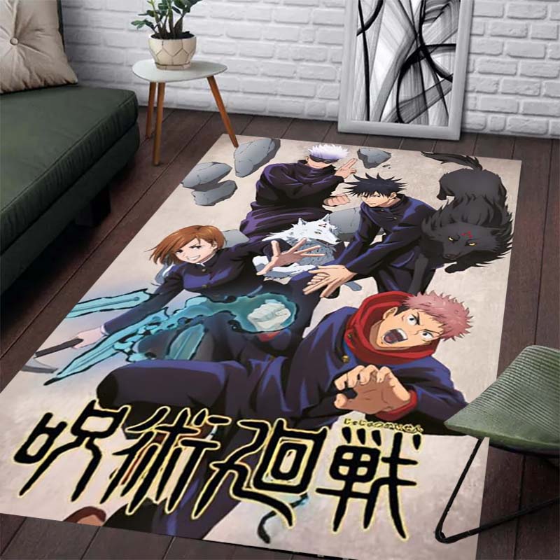Jujutsu Kaisen Pattern Carpet - Anti-slip Kitchen and Outdoor Carpet, Home and Bedroom Decoration, Birthday Gift