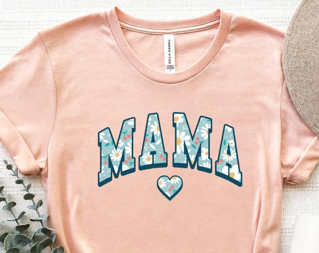 Floral Mama Shirt, Floral Pattern Mama T-Shirt, Shirt For Mom Mother's Day Gift, Mama Tee, Mama Love Shirt, Flowers Mama Shirt, Mommy Gifts