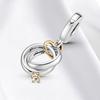 925 Silver Charm Two Tone Wedding Ring Charm Pendant For Original Panjia Necklace Women Fashion Jewelry Gift