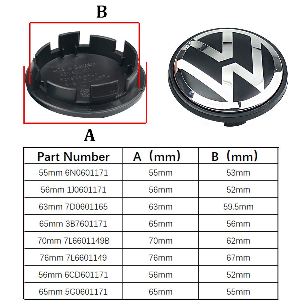 lijk1 65mm 4pcs Volkswagen Wheel Center Hub Caps 56mm 70mm wheel cover accessories for VW Golf 4 5 6 7 Polo Passat B5 B6 B7 Touran CC