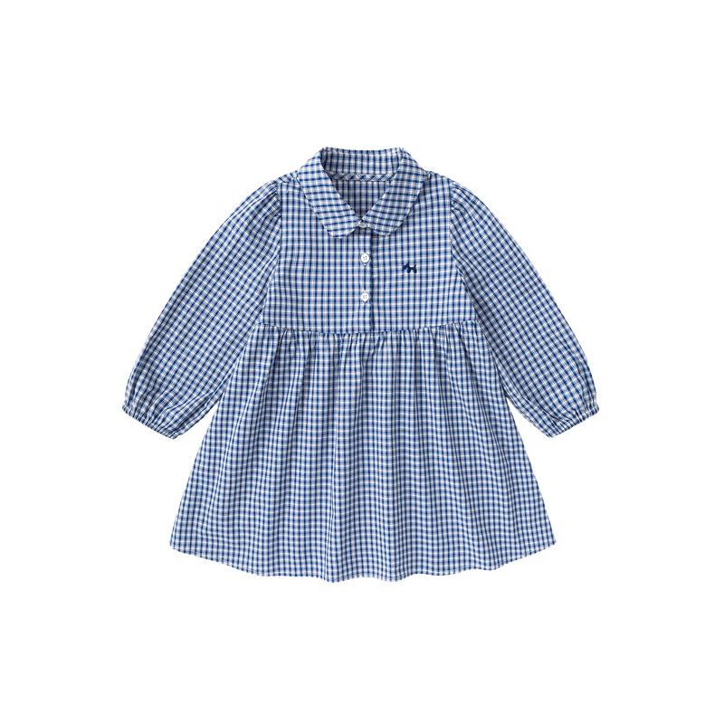 Dudu Family Girls  100% Cotton Plaid Shirt Dress 80