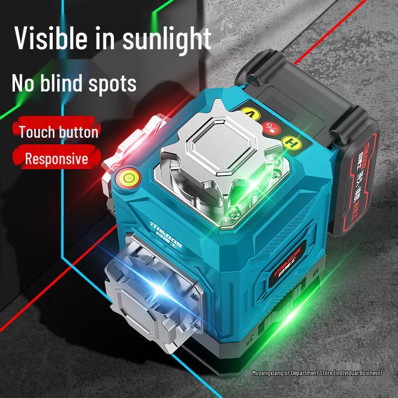 High-Precision Infrared Laser Level with Green & Blue Light for Outdoor Use