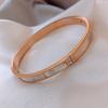Luxury Shell Mother Bracelet Simple Style Couple Bracelets Titanium Steel Bangles  Wedding