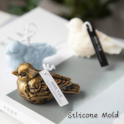 3D Forma vtáka DIY Aromaterapeutická sviečka Sadra Retro Dekoratívna silikónová forma